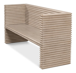 Sarreid Stacked Bench Stone Grey - Stylish Reclaimed Pine Seating With A Chic Stone Grey Finish For Any Space Grey  53528-1