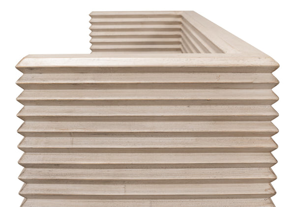 Sarreid Stacked Bench Stone Grey - Stylish Reclaimed Pine Seating With A Chic Stone Grey Finish For Any Space Grey  53528-1