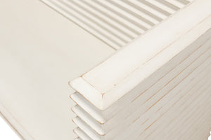 Sarreid Stacked Bench Antique White - Charming Reclaimed Pine Design For Rustic Home Décor And Storage White  53528-3