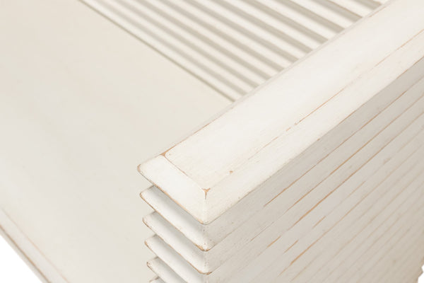 Sarreid Stacked Bench Antique White - Charming Reclaimed Pine Design For Rustic Home Décor And Storage White  53528-3