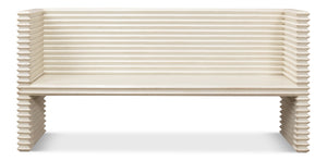 Sarreid Stacked Bench Antique White - Charming Reclaimed Pine Design For Rustic Home Décor And Storage White  53528-3