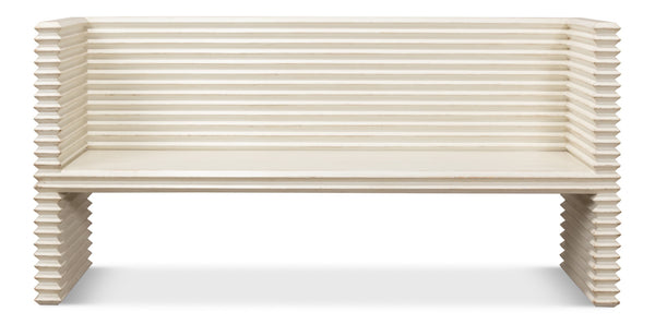 Sarreid Stacked Bench Antique White - Charming Reclaimed Pine Design For Rustic Home Décor And Storage White  53528-3