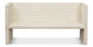 Sarreid Stacked Bench Antique White - Charming Reclaimed Pine Design For Rustic Home Décor And Storage White  53528-3