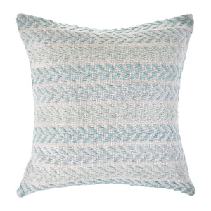 Homeroots Set Of Four 18" X 18" Blue Beach Chevron Cotton Zippered Pillow Light Blue  535280