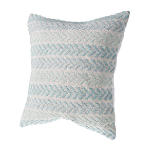 Homeroots Set Of Four 18" X 18" Blue Beach Chevron Cotton Zippered Pillow Light Blue  535280