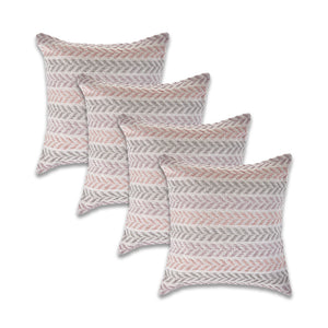 Homeroots Set Of Four 18" X 18" Purple Beach Chevron Cotton Zippered Pillow Purple  535281