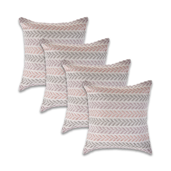 Homeroots Set Of Four 18" X 18" Purple Beach Chevron Cotton Zippered Pillow Purple  535281
