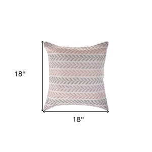 Homeroots Set Of Four 18" X 18" Purple Beach Chevron Cotton Zippered Pillow Purple  535281