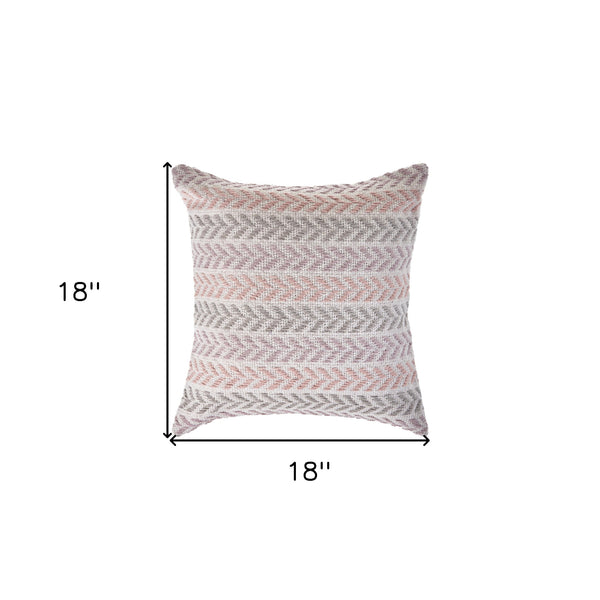 Homeroots Set Of Four 18" X 18" Purple Beach Chevron Cotton Zippered Pillow Purple  535281