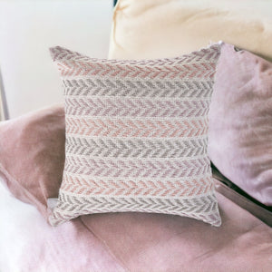 Homeroots Set Of Four 18" X 18" Purple Beach Chevron Cotton Zippered Pillow Purple  535281