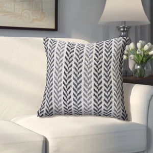 Homeroots Set Of Four 18" X 18" Black Beach Chevron Cotton Zippered Pillow Black  535282