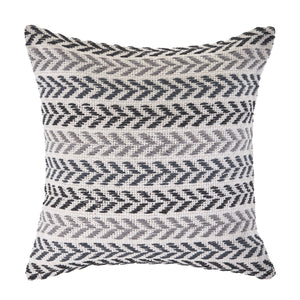 Homeroots Set Of Four 18" X 18" Black Beach Chevron Cotton Zippered Pillow Black  535282