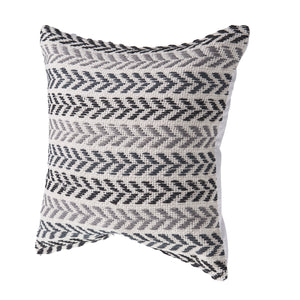 Homeroots Set Of Four 18" X 18" Black Beach Chevron Cotton Zippered Pillow Black  535282