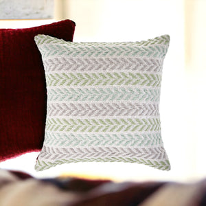 Homeroots Set Of Four 18" X 18" Green Beach Chevron Cotton Zippered Pillow Green  535283