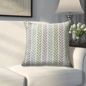 Homeroots Set Of Four 18" X 18" Green Beach Chevron Cotton Zippered Pillow Green  535283