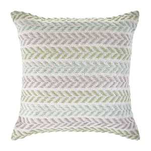 Homeroots Set Of Four 18" X 18" Green Beach Chevron Cotton Zippered Pillow Green  535283