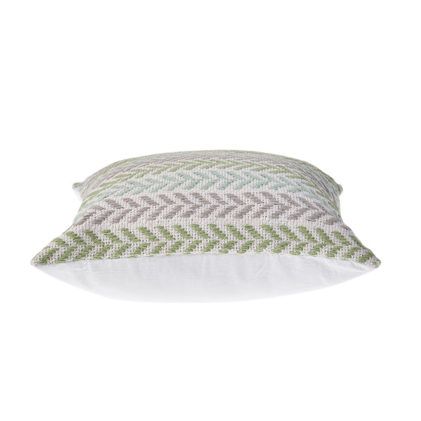 Homeroots Set Of Four 18" X 18" Green Beach Chevron Cotton Zippered Pillow Green  535283