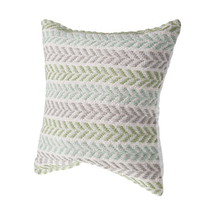 Homeroots Set Of Four 18" X 18" Green Beach Chevron Cotton Zippered Pillow Green  535283