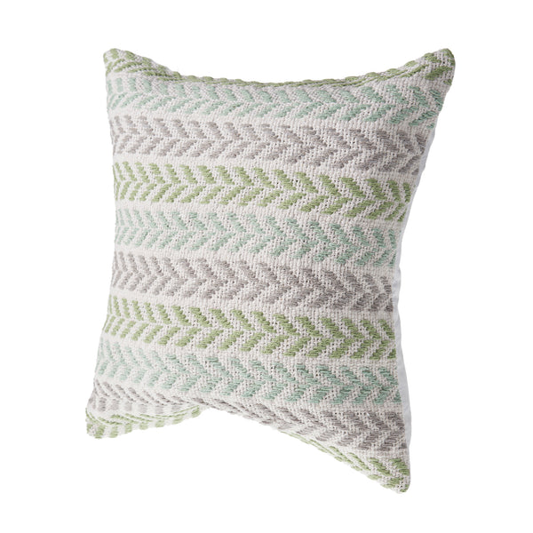 Homeroots Set Of Four 18" X 18" Green Beach Chevron Cotton Zippered Pillow Green  535283