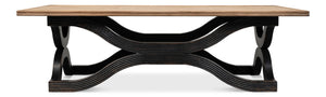 Sarreid Wavy Coffee Table In Antique Black - Stylish Reclaimed Pine Design For Modern Living Spaces Black  53529-5