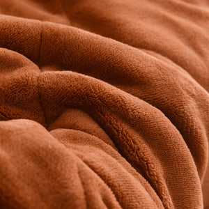 Homeroots 48" X 72" Brown Velvet Quilted Plush 15 Pound Weighted Throw Blanket  Velvet 535326