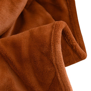 Homeroots 48" X 72" Brown Velvet Quilted Plush 15 Pound Weighted Throw Blanket  Velvet 535326