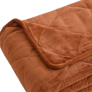 Homeroots 60" X 80" Brown Velvet Quilted Plush 18 Pound Weighted Throw Blanket  Velvet 535329