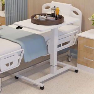 Homeroots Adjustable White Wood & Stainless Steel Rolling Standing Desk - Elevate Your Workspace Comfortably!   535346