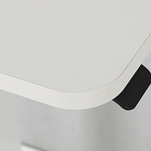 Homeroots Adjustable White Wood & Stainless Steel Rolling Standing Desk - Elevate Your Workspace Comfortably!   535346
