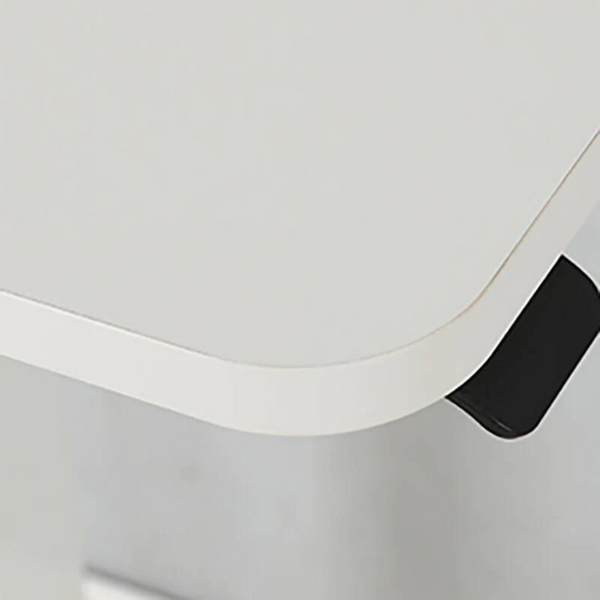 Homeroots Adjustable White Wood & Stainless Steel Rolling Standing Desk - Elevate Your Workspace Comfortably!   535346
