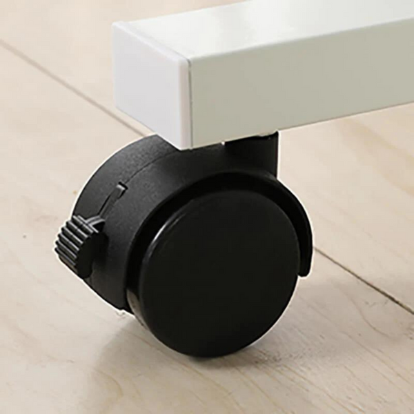 Homeroots Adjustable White Wood & Stainless Steel Rolling Standing Desk - Elevate Your Workspace Comfortably!   535346