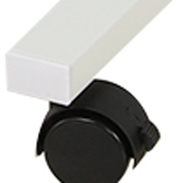 Homeroots Adjustable White Wood & Stainless Steel Rolling Standing Desk - Elevate Your Workspace Comfortably!   535346