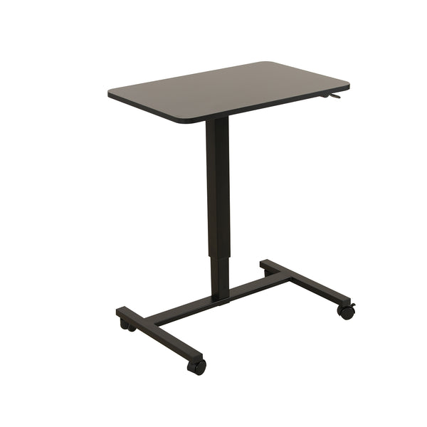 Homeroots Adjustable Black Wood & Stainless Steel Rolling Standing Desk – Stylish, Versatile, And Durable Workspace   535347