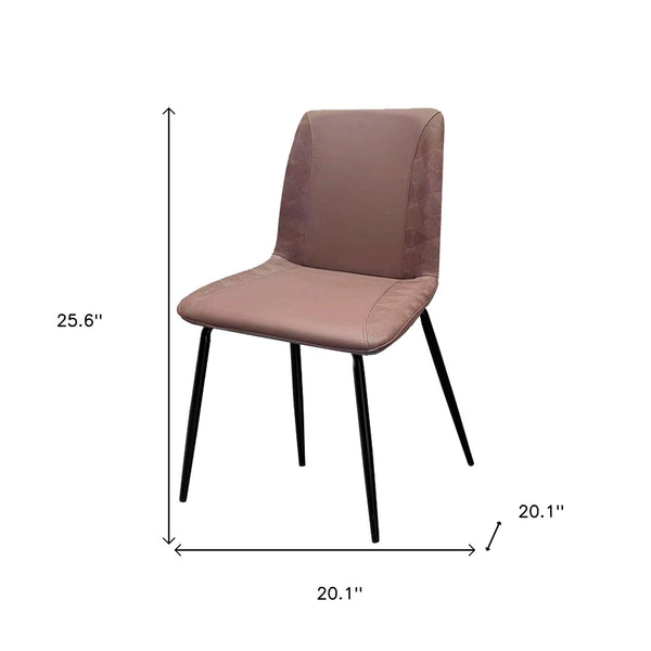 Homeroots Set Of Two Brown And Black Upholstered Faux Leather Dining Side Chairs  Metal 535353