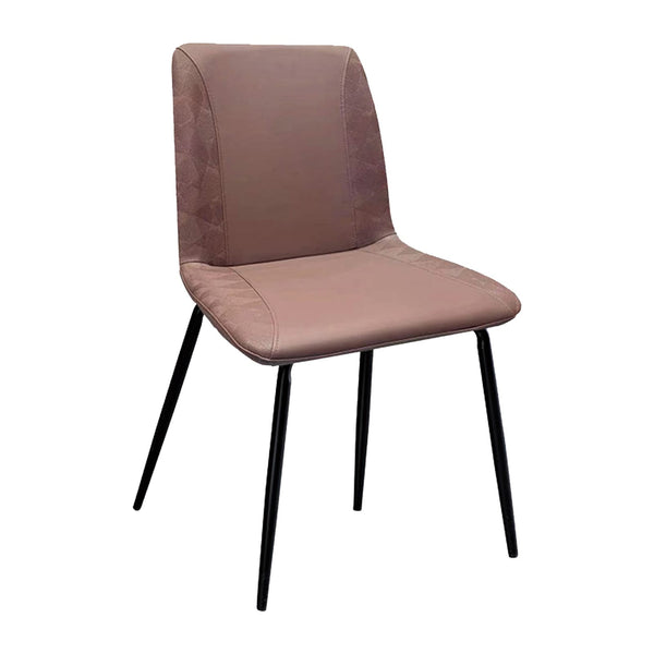 Homeroots Set Of Two Brown And Black Upholstered Faux Leather Dining Side Chairs  Metal 535353