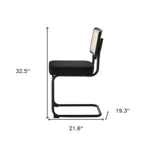 HomeRoots Set of Two Upholstered Velvet Dining Side Chairs - Elegant Comfort for Modern Spaces & Decor Black 535359