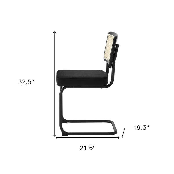 HomeRoots Set of Two Upholstered Velvet Dining Side Chairs - Elegant Comfort for Modern Spaces & Decor Black 535359