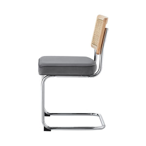 Homeroots Set Of Two Gray And Silver Upholstered Velvet Dining Side Chairs Grey Metal 535360