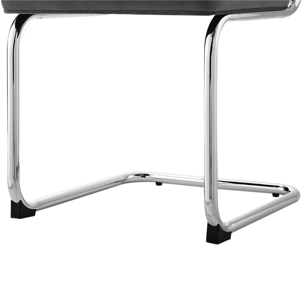 Homeroots Set Of Two Gray And Silver Upholstered Velvet Dining Side Chairs Grey Metal 535360