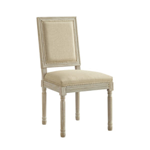 HomeRoots Set of Two Upholstered Linen Dining Side Chairs for Elegant Home Décor and Versatile Comfort Beige 535362