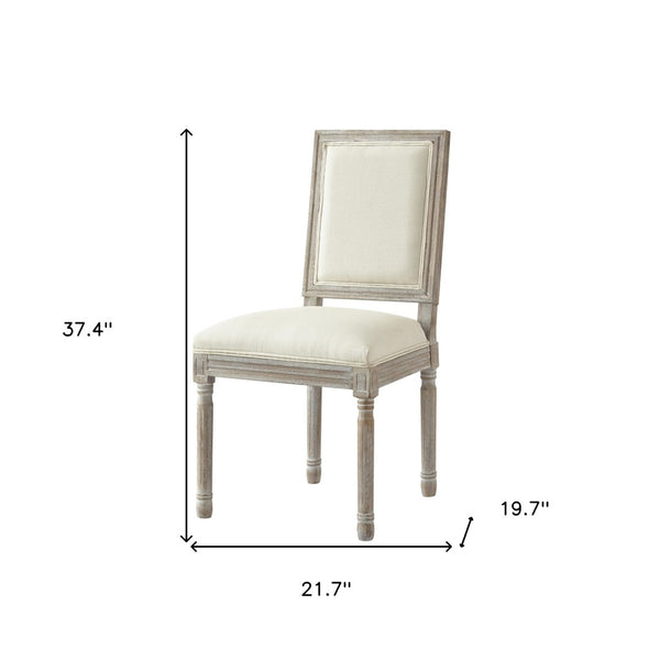 HomeRoots Set of Two Upholstered Linen Dining Side Chairs for Elegant Home Décor and Versatile Comfort Cream White 535363