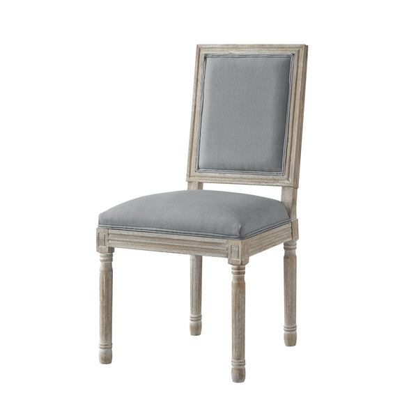 Homeroots Set Of Two Gray And Brown Upholstered Linen Dining Side Chairs Grey Wood 535364