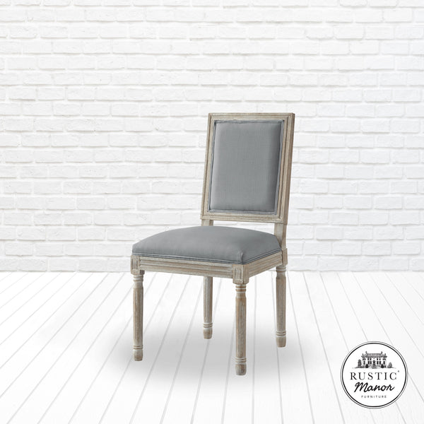 Homeroots Set Of Two Gray And Brown Upholstered Linen Dining Side Chairs Grey Wood 535364