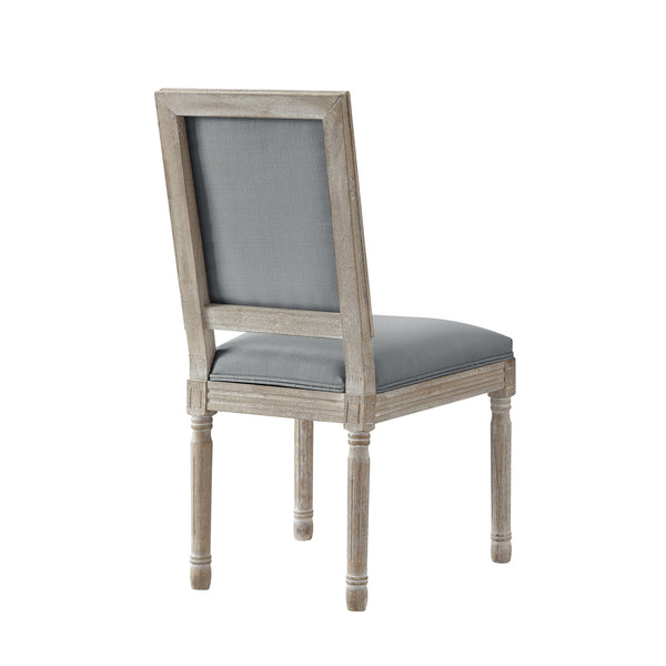 Homeroots Set Of Two Gray And Brown Upholstered Linen Dining Side Chairs Grey Wood 535364