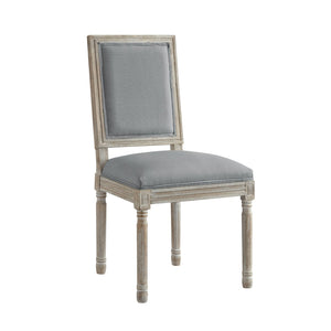 HomeRoots Set of Two Upholstered Linen Dining Side Chairs for Elegant Home Décor and Versatile Comfort Grey 535364