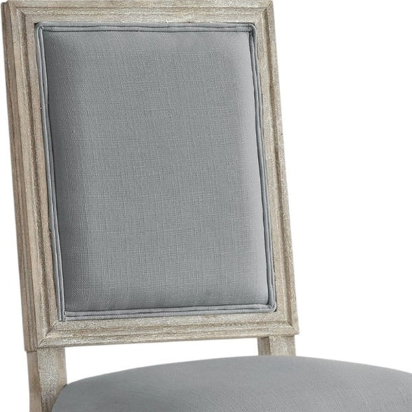 HomeRoots Set of Two Upholstered Linen Dining Side Chairs for Elegant Home Décor and Versatile Comfort Grey 535364