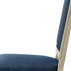 HomeRoots Set of Two Upholstered Linen Dining Side Chairs for Elegant Home Décor and Versatile Comfort Navy 535365