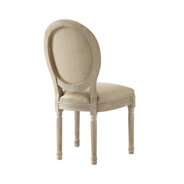 Homeroots Tufted Beige And Brown Upholstered Linen Dining Side Chair Beige Wood 535366