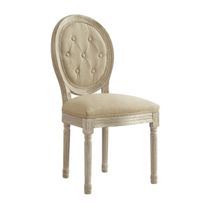 HomeRoots Tufted Linen Dining Side Chair - Elegant Upholstered Accent Chair for Versatile Home Seating Needs Beige 535366