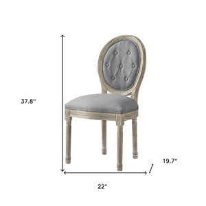 HomeRoots Tufted Linen Dining Side Chair - Elegant Upholstered Accent Chair for Versatile Home Seating Needs Grey 535368